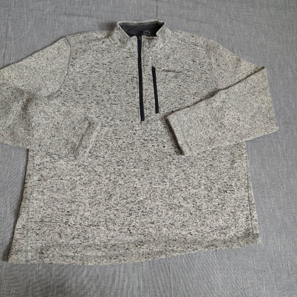 Eddie Bauer Fleece Pullover Mens Size XL Heathered Everyday 1/4 Zip Performance